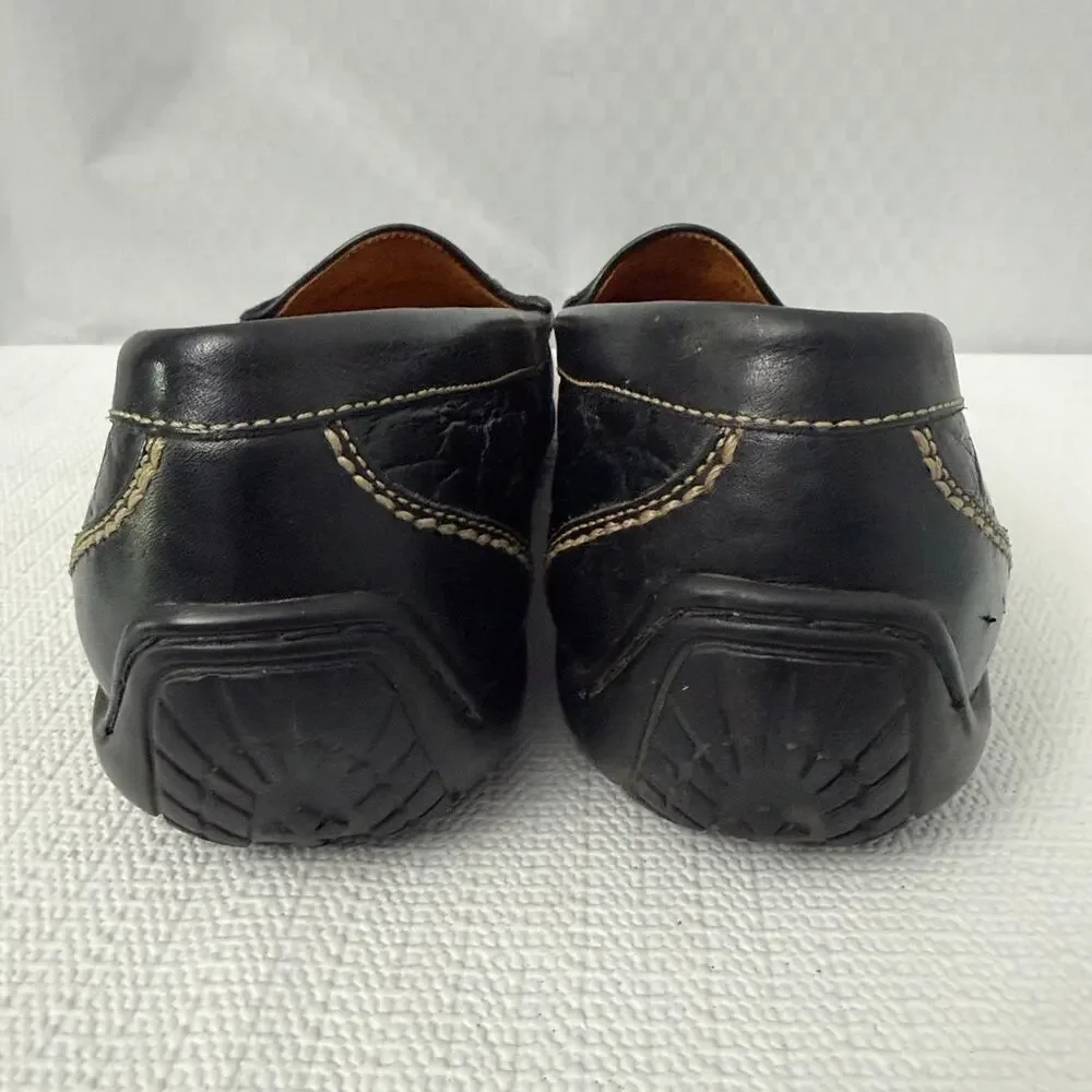 Martin Dingman Shoes Men's 9.5 M Wallace Crocodile Grain Black Driving Loafer
